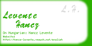 levente hancz business card